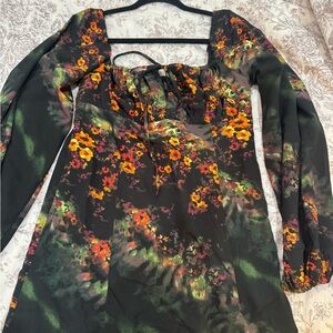 Urban Outfitters Black Floral Mini Dress